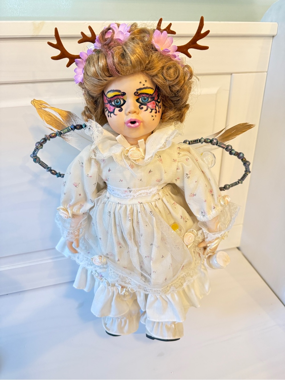 OOAK Doll Porcelain Spirit Doll: Fairy Artist Doll w/ paranormal activity